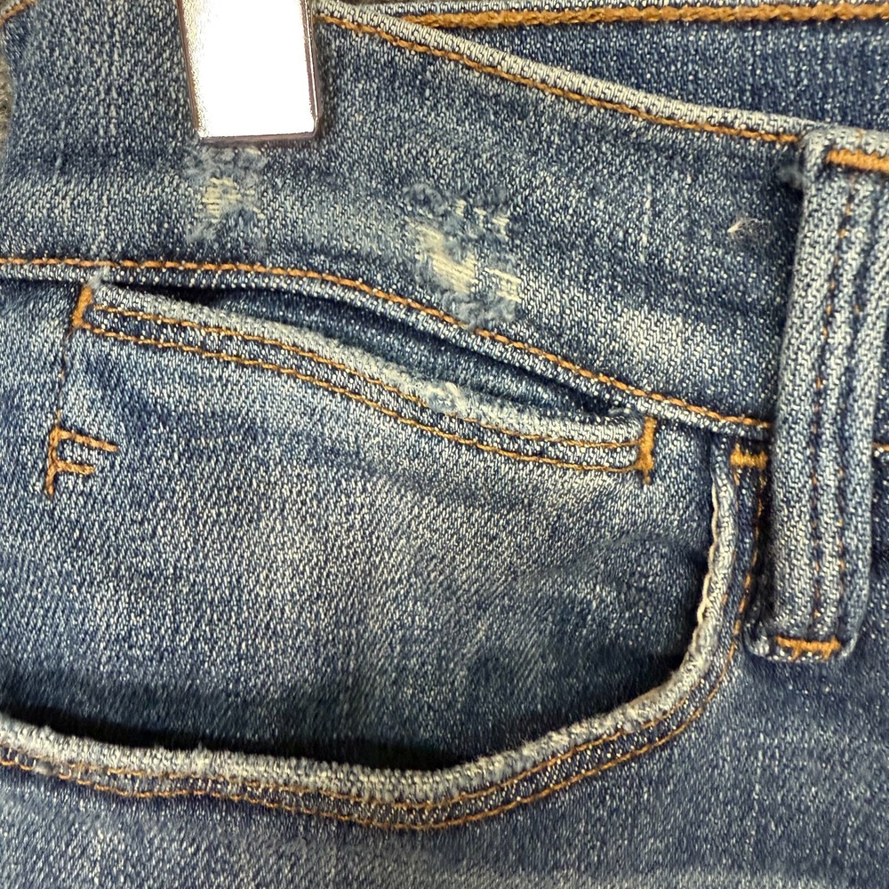Frame Jeans Womens 26 Blue Le High Straight Raw Hem Medium Wash Cotton Stretch - Picture 6 of 16